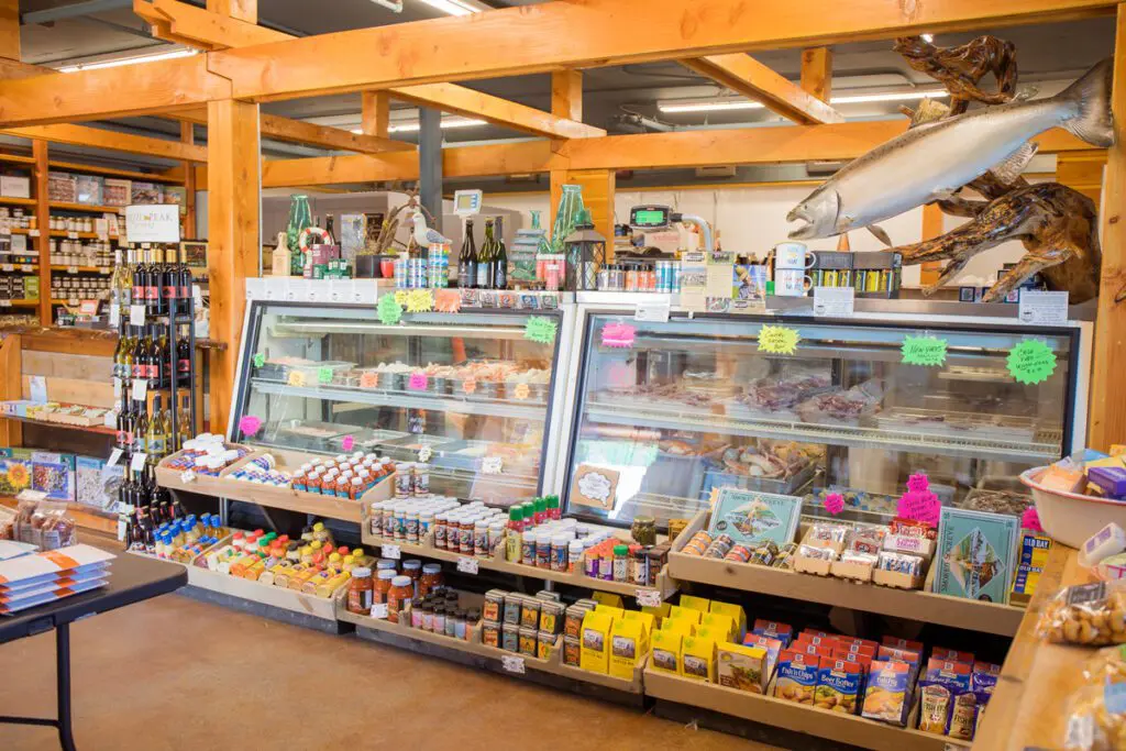 seafood and meat case